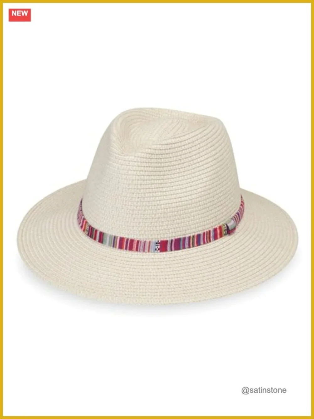UPF 50+ Sun Protection Fedora - Packable Wide Brim Straw Hat